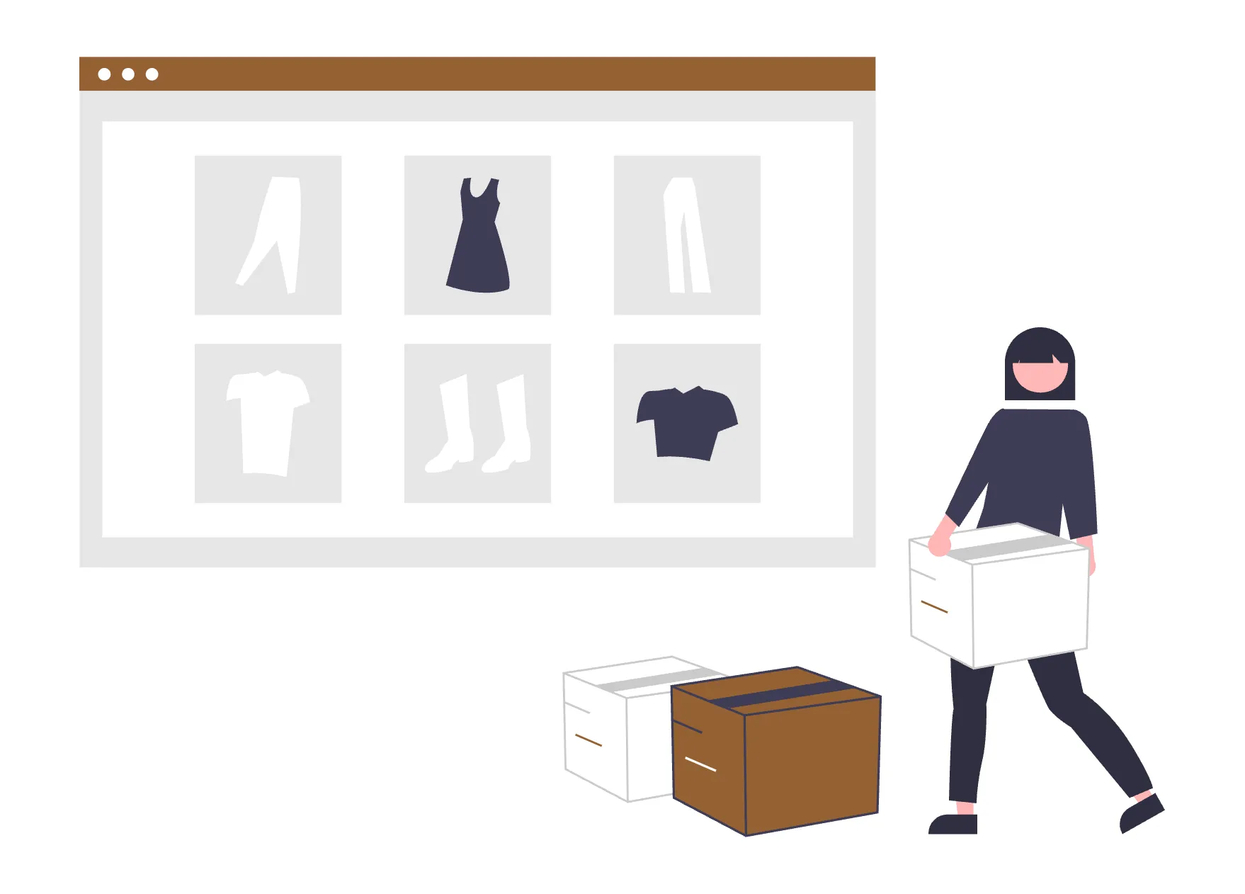 ネットショッピングのイラスト